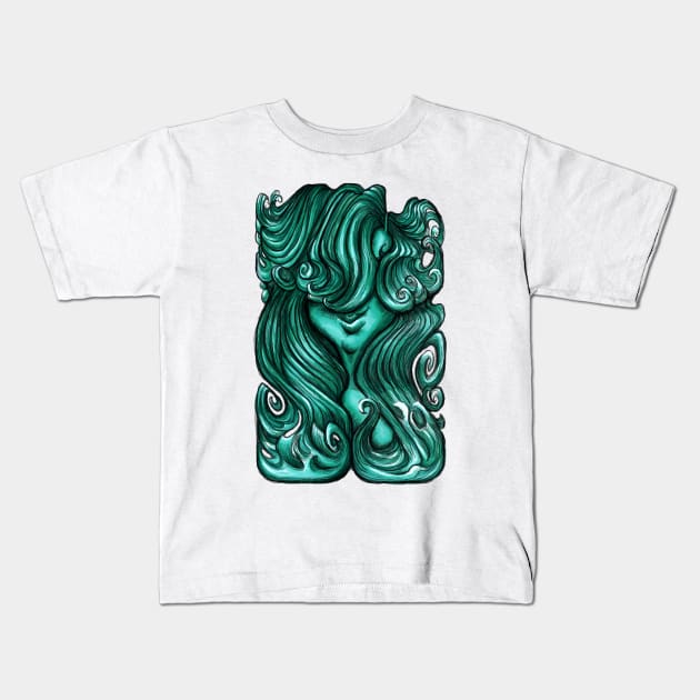 Luscious Locks - Arcadia Green Kids T-Shirt by BigNoseArt